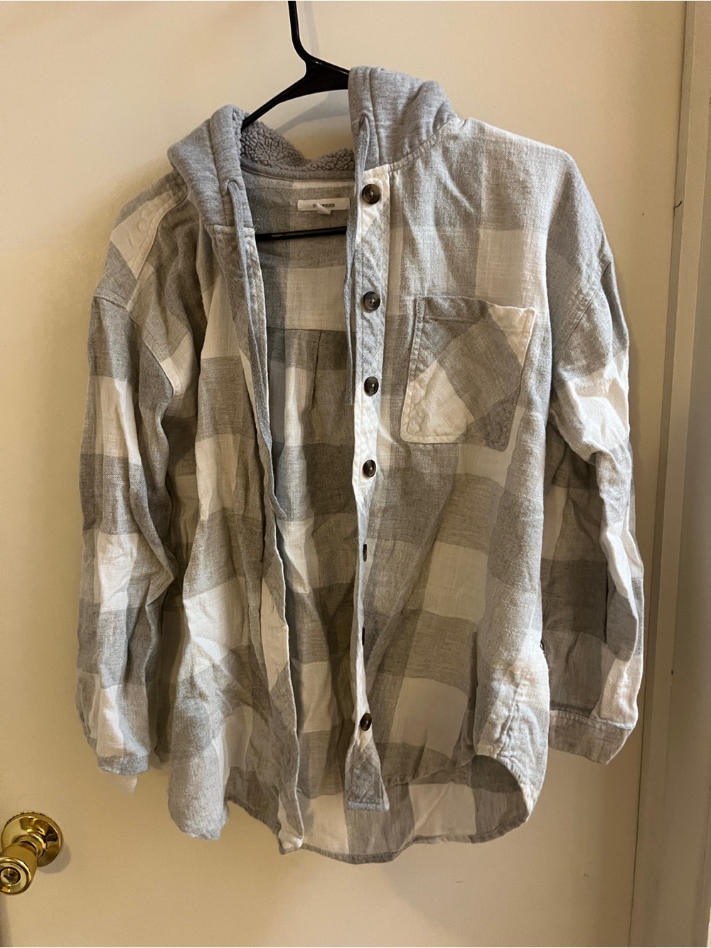 Women’s Maurice’s hooded grey white flannel